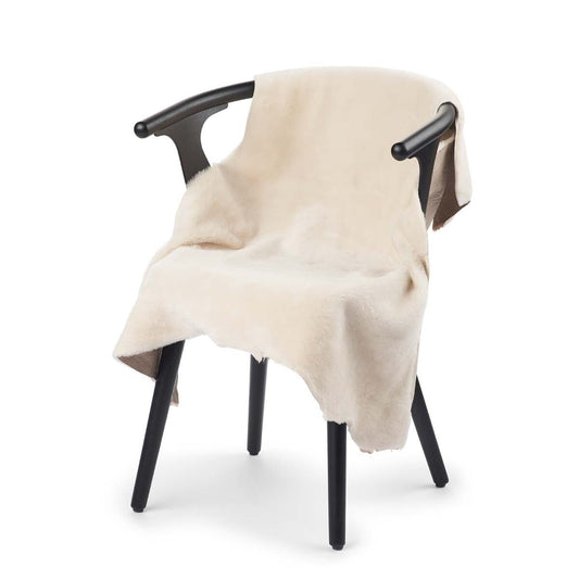 Double Face Sheepskin Rug/Throw Ivory 90 x 60cm