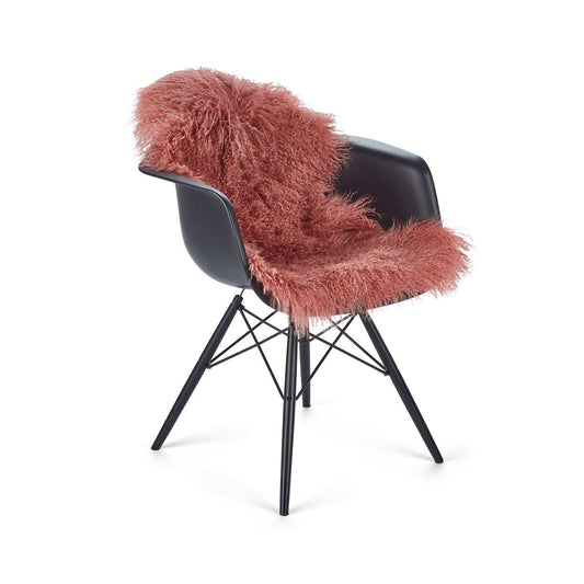 Curly Sheepskin Rug/Throw Old Rose Small