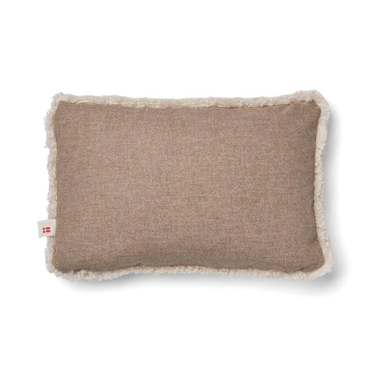 Sheepskin Short Trim Cushion Beige/Pearl Medium