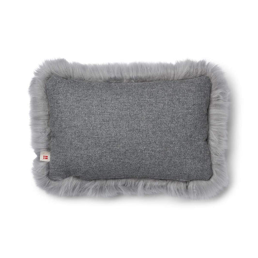 Sheepskin Long Trim Cushion Sone/Light Grey Medium -  - NATURES COLLECTION -
