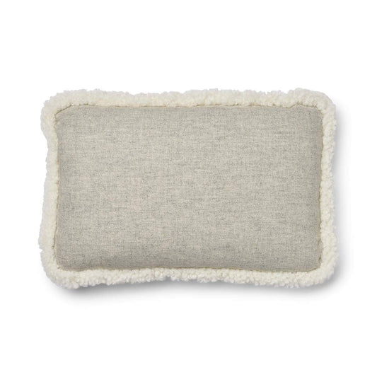 Wool Cushion Short Trim Silver/Ivory Medium