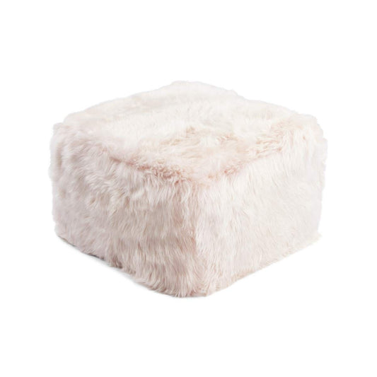 Long Wool Sheepskin Pouf Square Candy