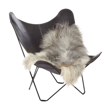 Icelandic Sheepskin Rug/Throw Natural Grey 120+ cm