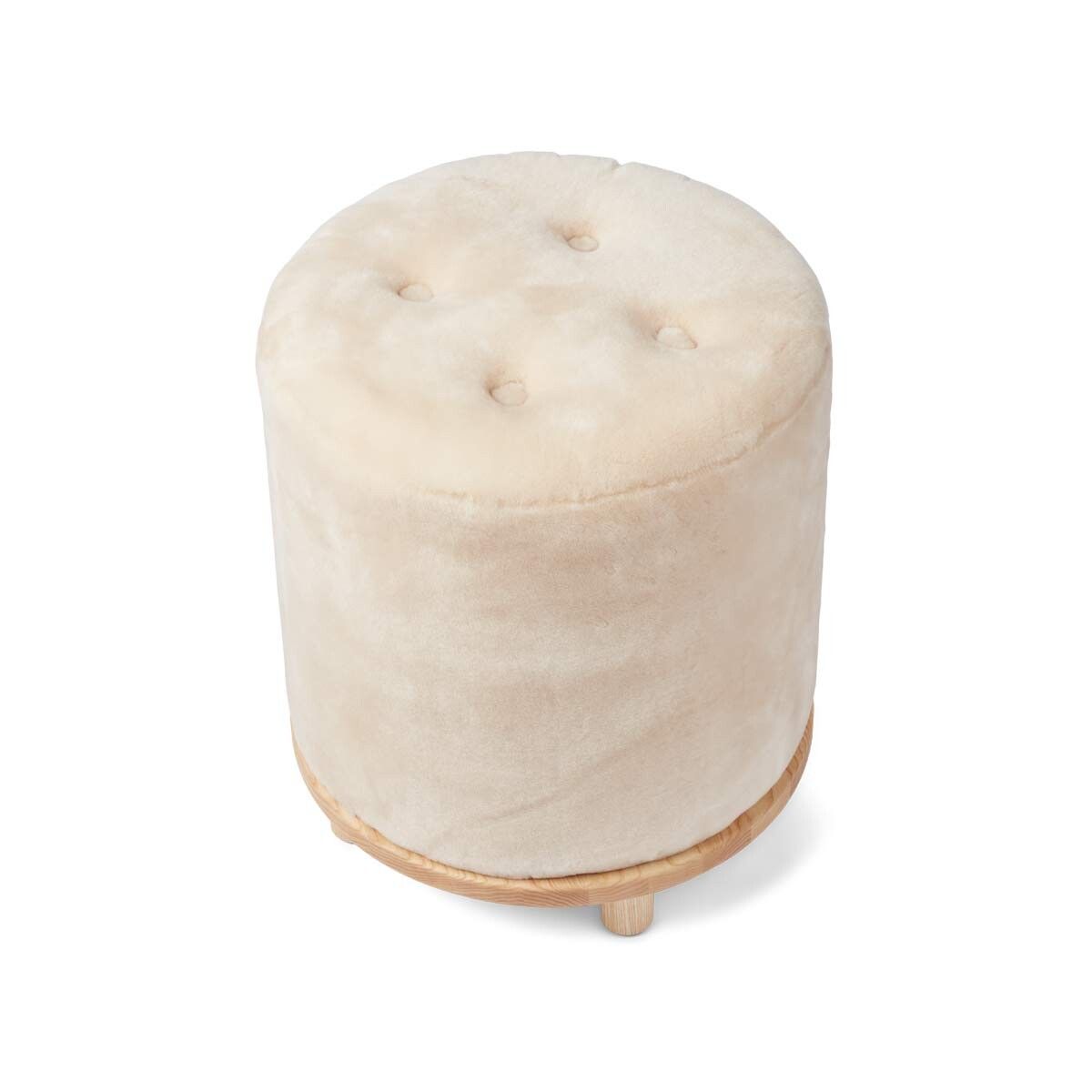 Simon Stool/Pouf Moccasin Natural Oak Legs