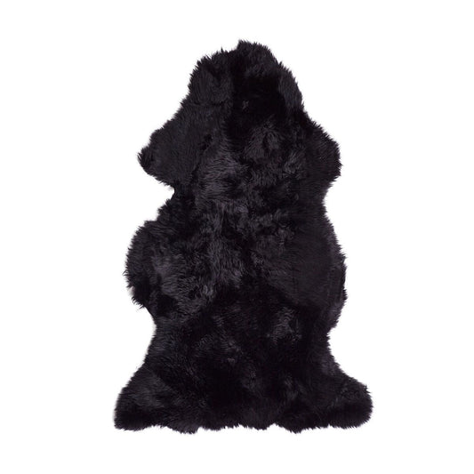New Zealand Sheepskin Long Wool Rug/Throw Black