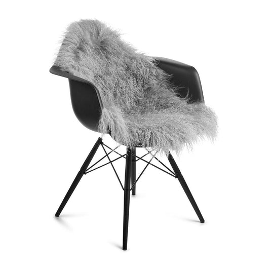 Curly Sheepskin Rug/Throw Light Grey Large