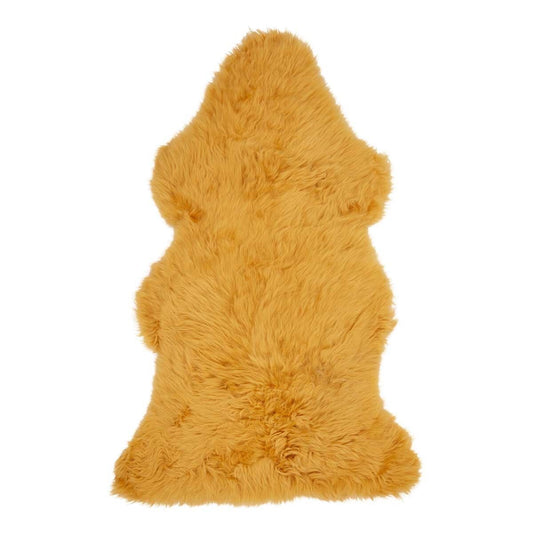 New Zealand Sheepskin Long Wool Rug/Throw Imperial Yellow