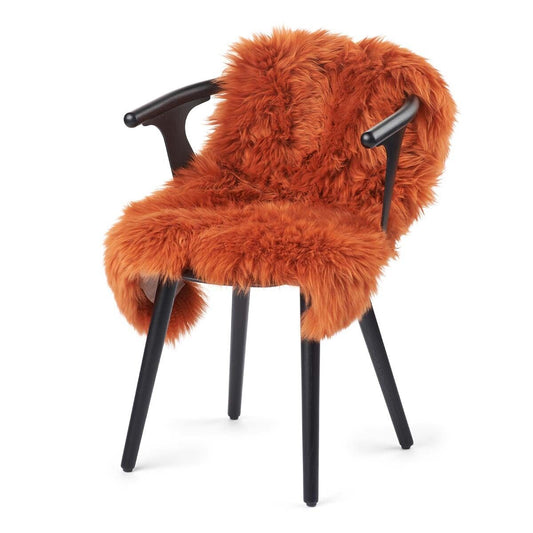 New Zealand Sheepskin Long Wool Rug/Throw Rust
