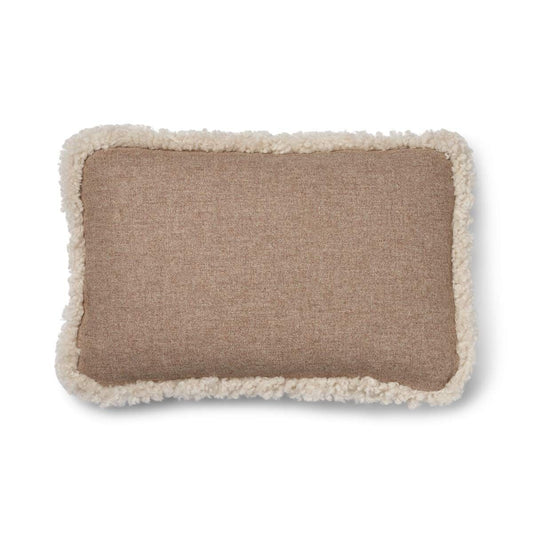Wool Cushion Short Trim Beige/Pearl Medium