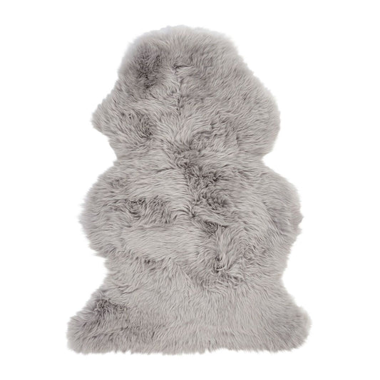 New Zealand Sheepskin Long Wool Rug/Throw Light Grey