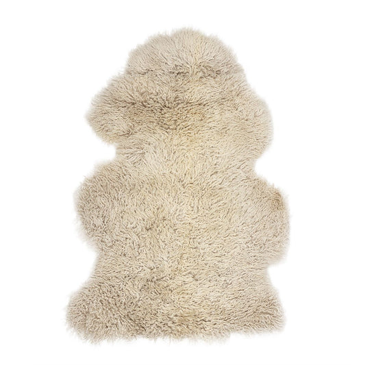 Back Country New Zealand Sheepskin Long Wool Curly Rug/Throw Pearl