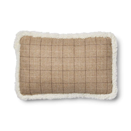 Wool Cushion Short Trim Doublesided Oatmeal-Beige/Ivory Medium