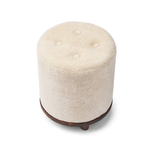 Simon Stool/Pouf Moccasin Natural Walnut Legs