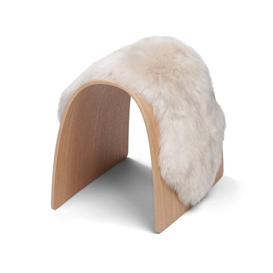 Sheep Stool Cover Long Wool Linen Medium