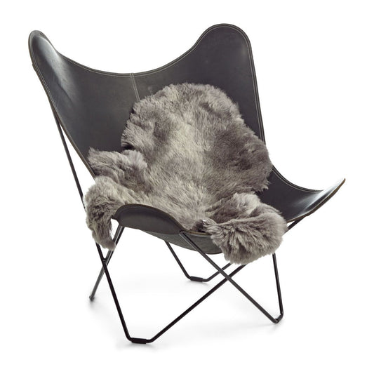 Icelandic Sheepskin Rug/Throw Grey Breeze 90-100 cm