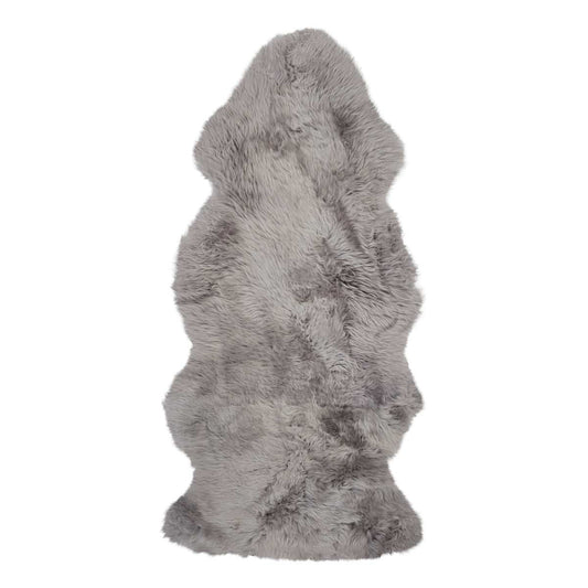 New Zealand Sheepskin Long Wool Rug/Throw Light Grey Large