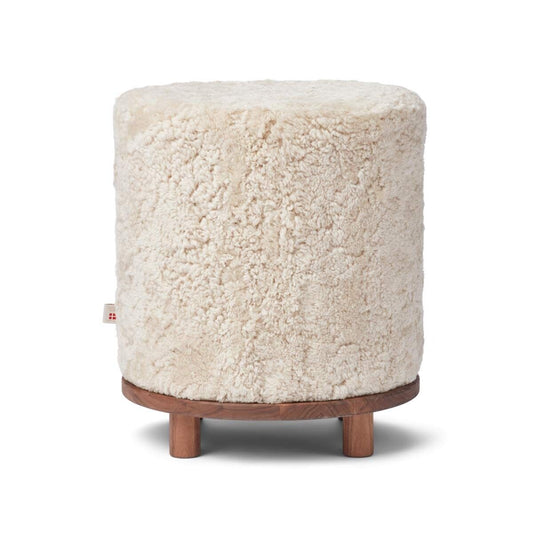 Simon Stool/Pouf Pearl Walnut Legs
