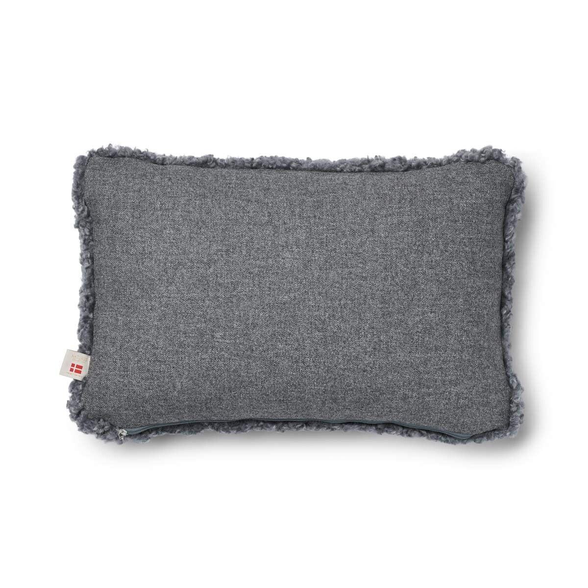 Sheepskin Short Trim Cushion Stone/Light Grey Medium