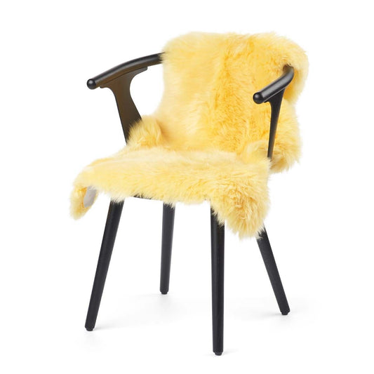 New Zealand Sheepskin Long Wool Rug/Throw Lemon