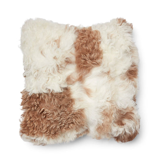 Tigrado Lamb Cushion Doublesided Square Brown/Beige Mix Large