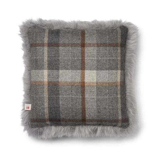 Single Side Long Trim Cushion Glencheck Grey/Light Grey Large