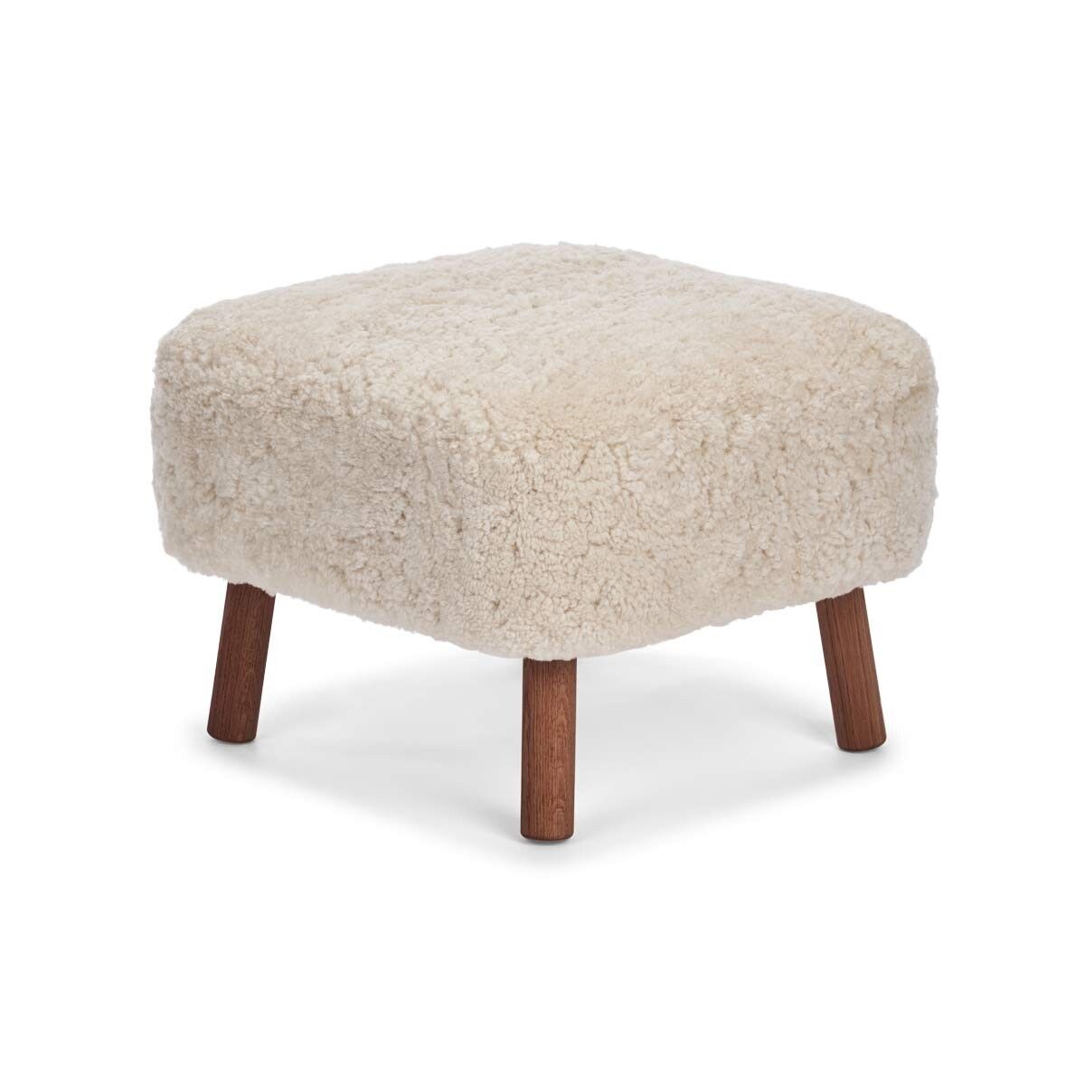 Emily Foot Stool Pearl Walnut Legs