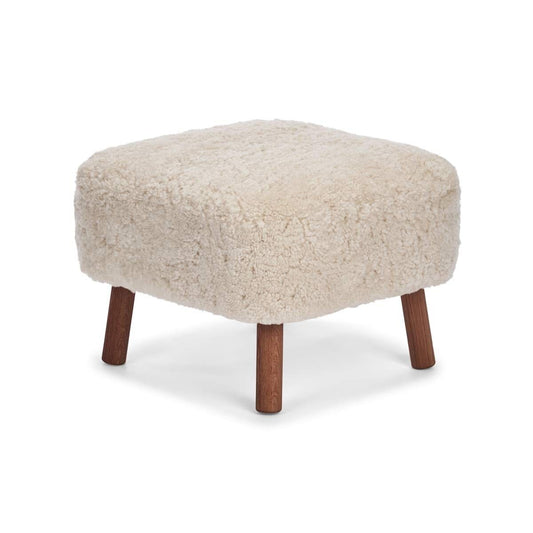 Emily Foot Stool Pearl Walnut Legs