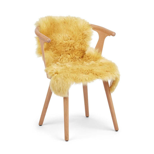 New Zealand Sheepskin Long Wool Rug/Throw Coral Yellow