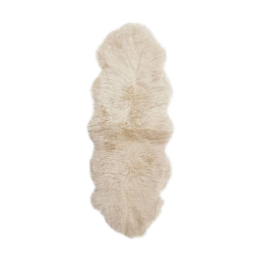 New Zealand Double Sheepskin Long Wool Rug Linen