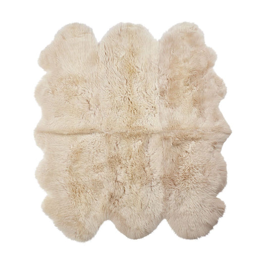 New Zealand Sheepskin Long Wool Rug Linen Extra Large
