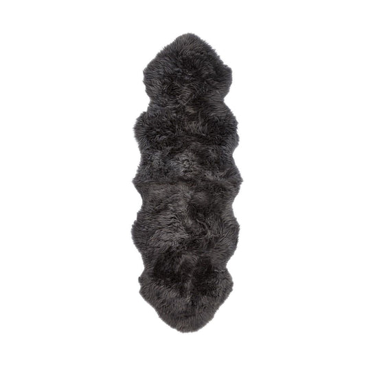 New Zealand Sheepskin Long Wool Rug Steel Large