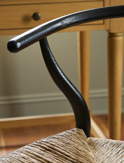 Chilthorne Wishbone Dining Chair Set of 2 Black - Dining Chairs & Benches - Garden Trading -