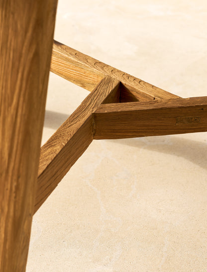 Hawthorne Round Slatted Dining Table Natural