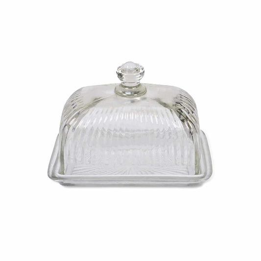 Cornbury Pressed Glass Butter Dish