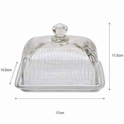 Cornbury Pressed Glass Butter Dish