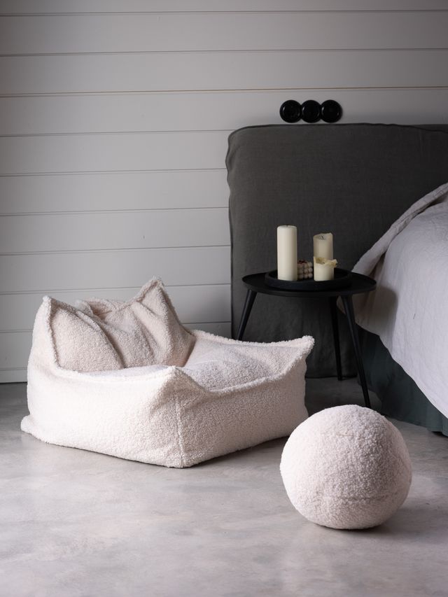 Cream White Beanbag Chair
