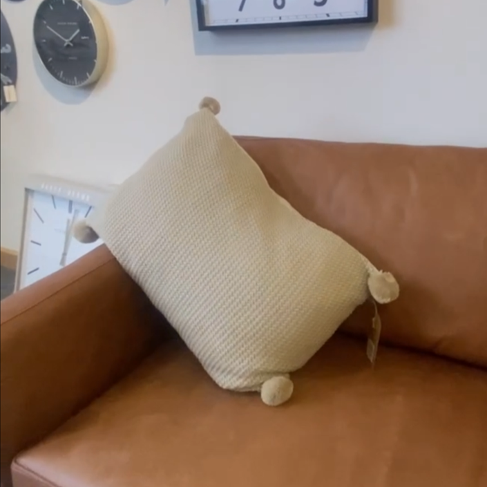 Sammy PomPom Cushion Natural