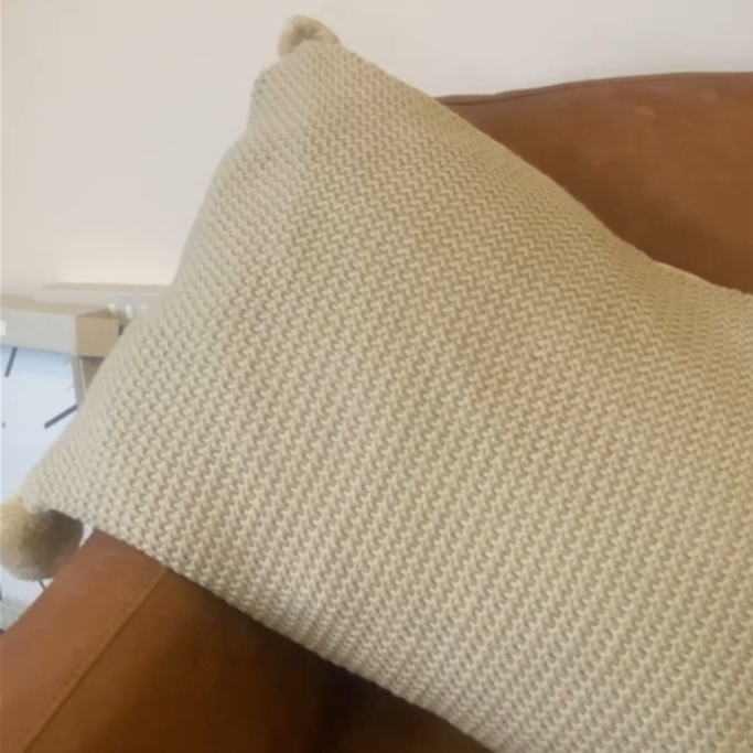 Sammy PomPom Cushion Natural