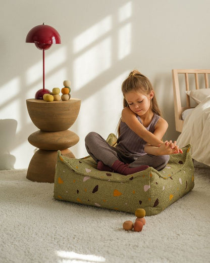 Wigiwama Terrazzo Square Ottoman - Green